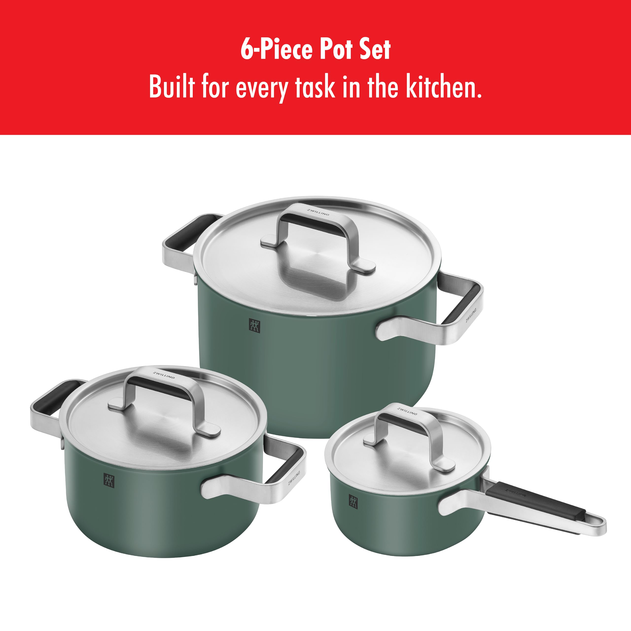 Amazon.com: ZWILLING Pure 6-pc Stainless Steel Cookware Set, Green
